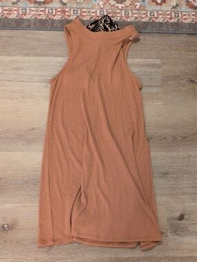 Altar'd State Sleeveless Ribbed Midi Dress in Terracotta